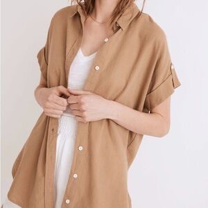 Madewell short sleeve tunic camp shirt